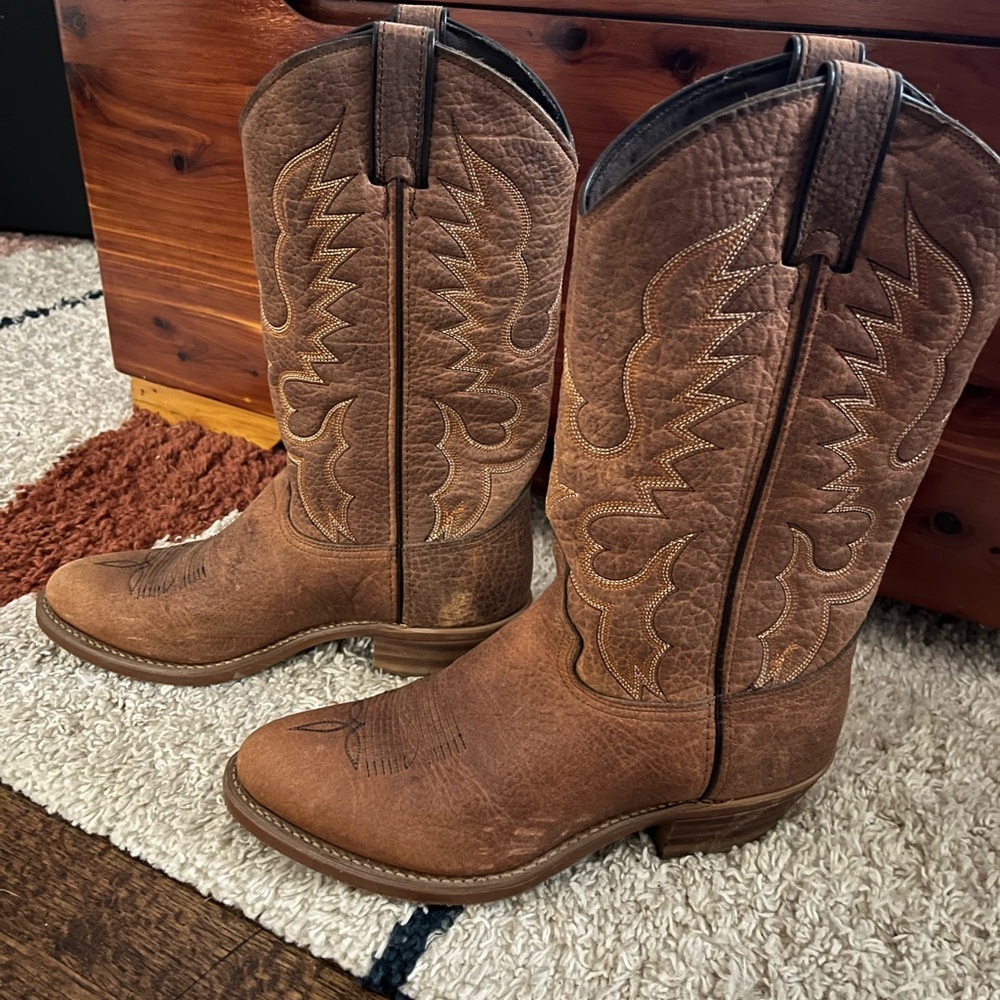 Men’s Abilene Boot Co. Brown Western Boots 12” Textured Cowhide NEVER WORN